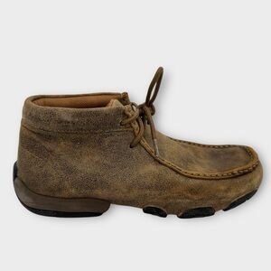 Twisted X Chukka Leather Boots Driving Moccasins Brown Western Women's Size 7